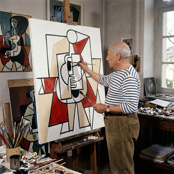 Sala espositiva con quadri di un solo artista alle pareti