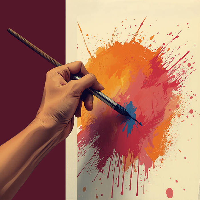 Mostra personale di pittura allestita in una sala espositiva